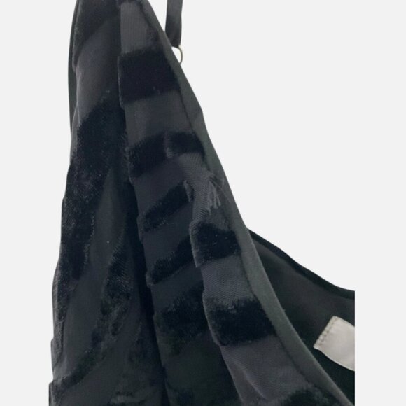 Ronny Kobo Collective Burnout Velvet Slip Dress Black US 12 *FLAW* - Picture 6 of 10